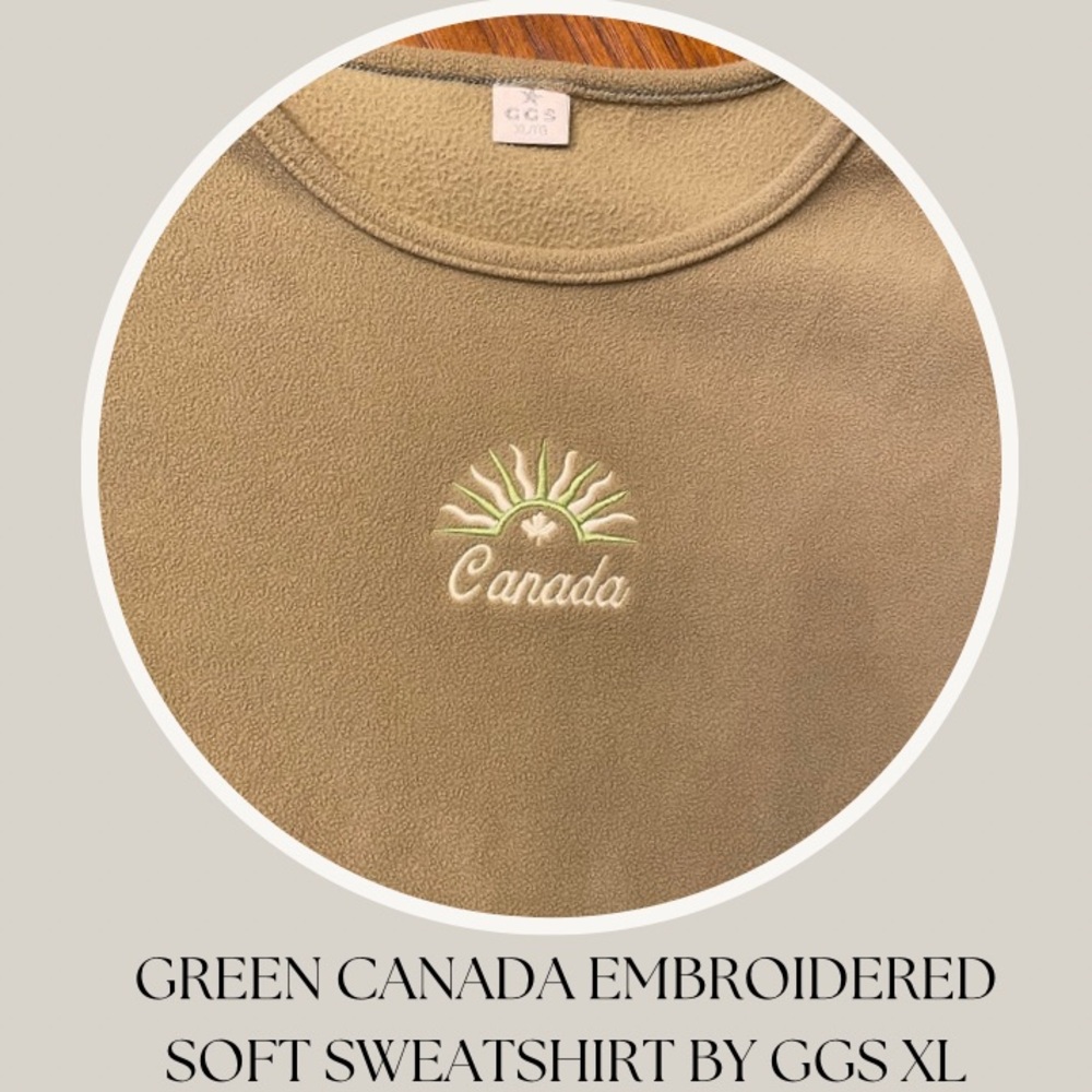 GREEN CANADA EMBROIDERED 
SOFT SWEATSHIRT BY GGS XL